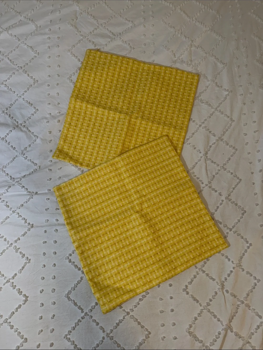 Yellow Woven Pillow Covers - Set of 2 new